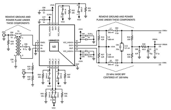 Figure 3. Example circuit to drive the input of the ADC14V155.
